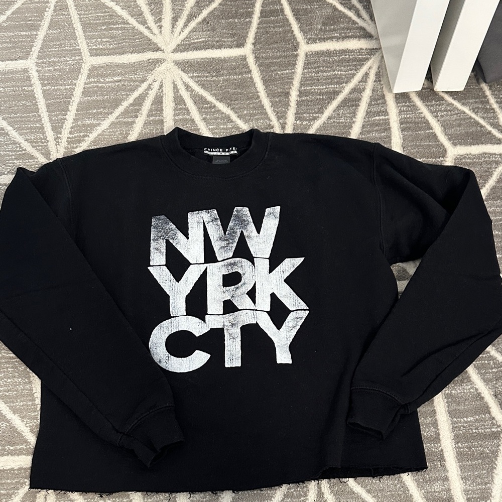 Prince Peter Collection Black Sweatshirt with White NYC Graphic